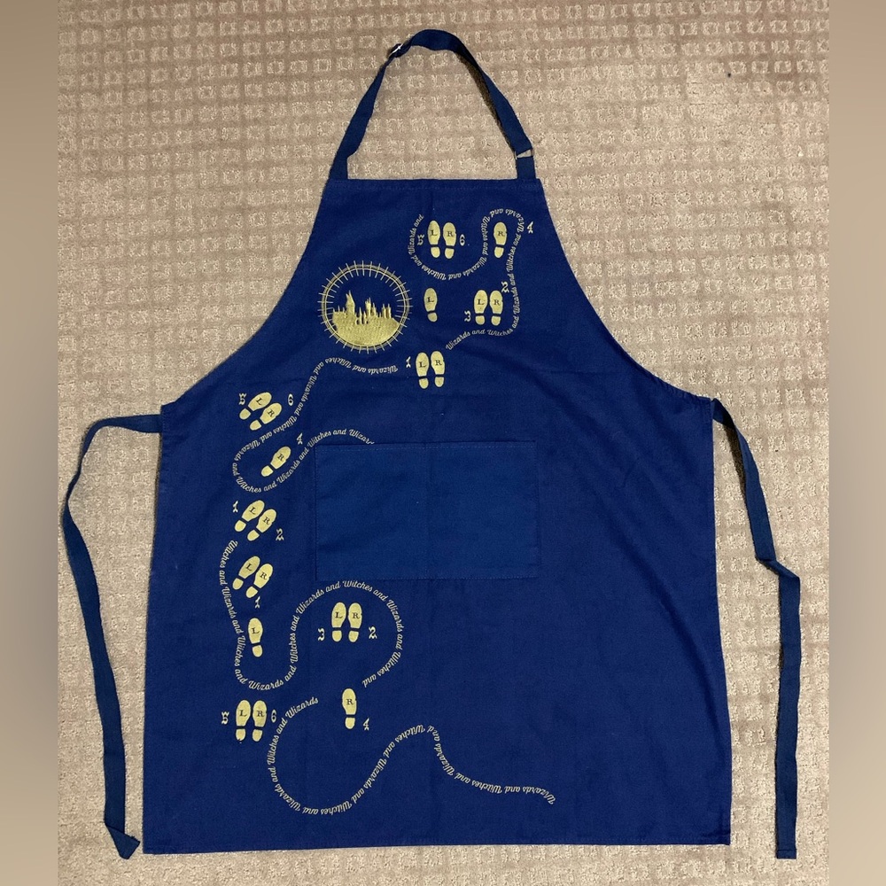 Harry Potter Marauders Map Apron | Navy and Gold | One size adjustable